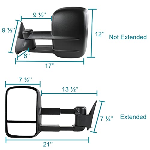 Spec-D Tuning Manual Folding Towing Mirrors For 88-98 Chevy C/K 1500, 2500, 3500 - Chrome With LED Turn Signal