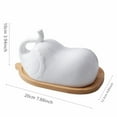 thumbnail image 2 of Raindrops 1Pcs Fun Porcelain Wide Butter Dish with Ceramic Lid for Everyday Meals, 2 of 8