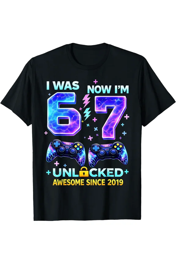 I Was 6 Now IM 7 Gamer Boy Birthday Boys Gifts For Men Kids T-Shirt