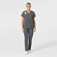 thumbnail image 1 of Uniforme médico con filipina cuello en V y pantalón Cargo para mujer color gris - Marca Wink, 1 of 2