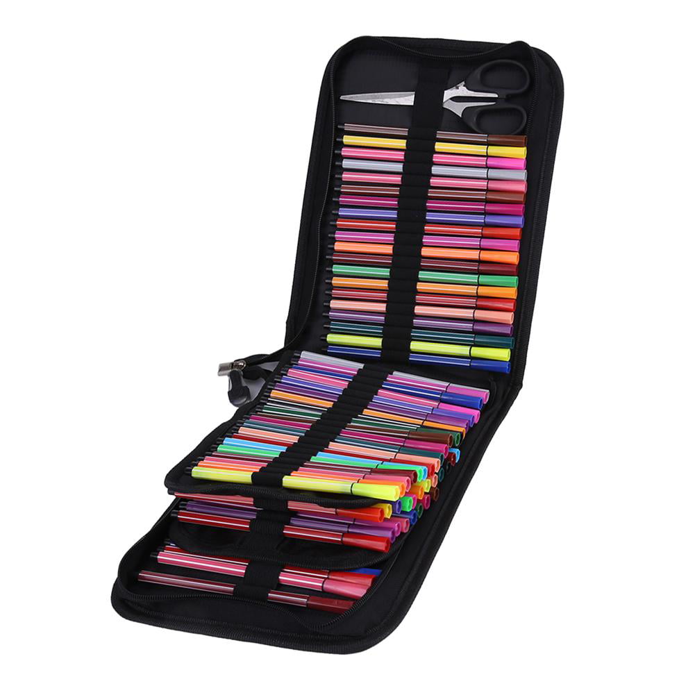 OIAGLH 2X 120 Slots Colored Pencil Case With Compartments Pencil
