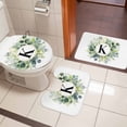 thumbnail image 5 of Letter K Bathroom Rugs Set Alphabet Green Eucalyptus Leaves Plant Simple Non Slip Absorbent Soft Bath Mats 3 Piece Set with Bathroom Rug, U-Shaped Floor Mat, Toilet Seat Cover Large Size, 5 of 9