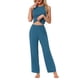 thumbnail image 2 of Conjunto de lounge para mujeres INSPIRE CHIC, top sin mangas y pantalones, pijama sólido, tamaño L azul, 2 of 6