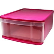 IRIS Large Pink Stacking Drawers, Set of 4