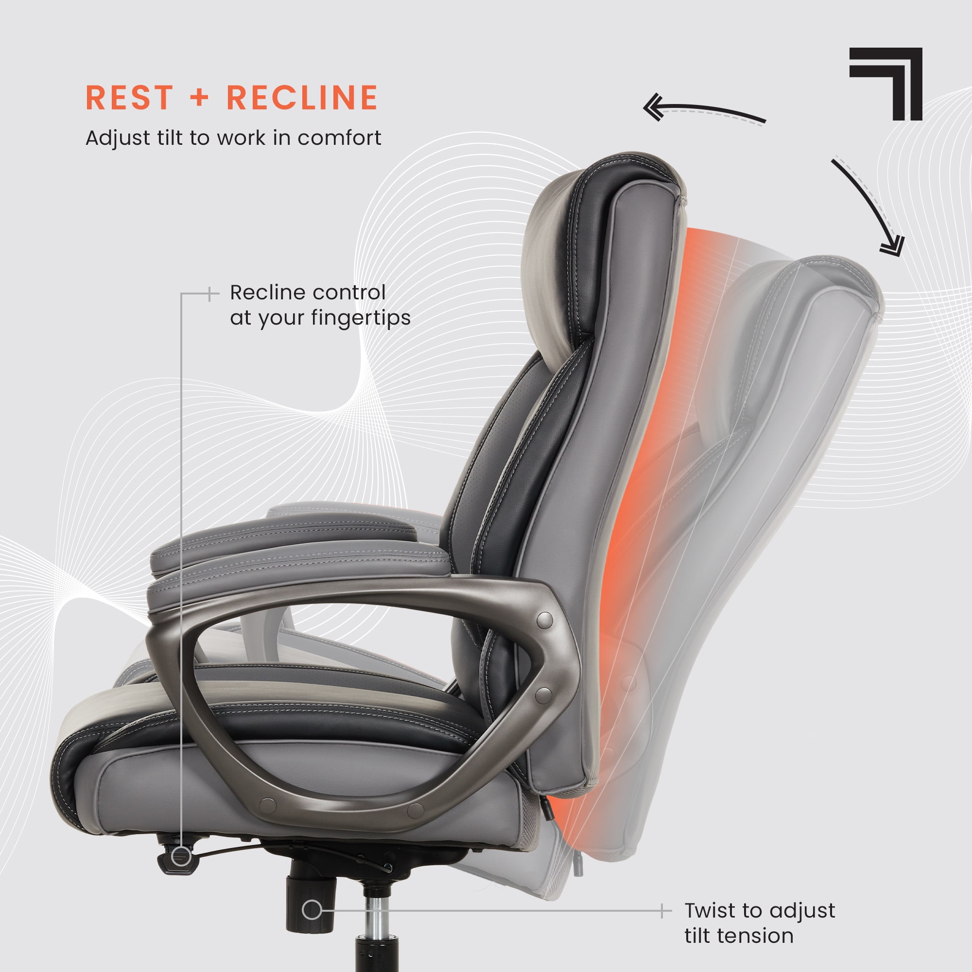 Sharper Image S-140 Massage and Heat Office Chair, Black/Gray