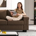 thumbnail image 3 of BLAZANT 90 Inch Sofa Couch, 3 Seater Couches with Deep Seats, Modern 3-Seat Sofa for Living Room Apartment Lounge, Detachable Sofa Cover, Brown, 3 of 8