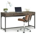 thumbnail image 2 of Simpli Home Banting Solid Hardood Industrial 60 " Desk in Walnut Brown, 2 of 9