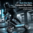 thumbnail image 5 of GLIDEZONE 3600W Off-Road Electric Scooter, 47 MPH 55 Miles Range, 60V 27AH Dual Fast Charge, Dual Oil Disc Brakes, LED Lights, Spare Tire, Adult E-Scooter, 5 of 12
