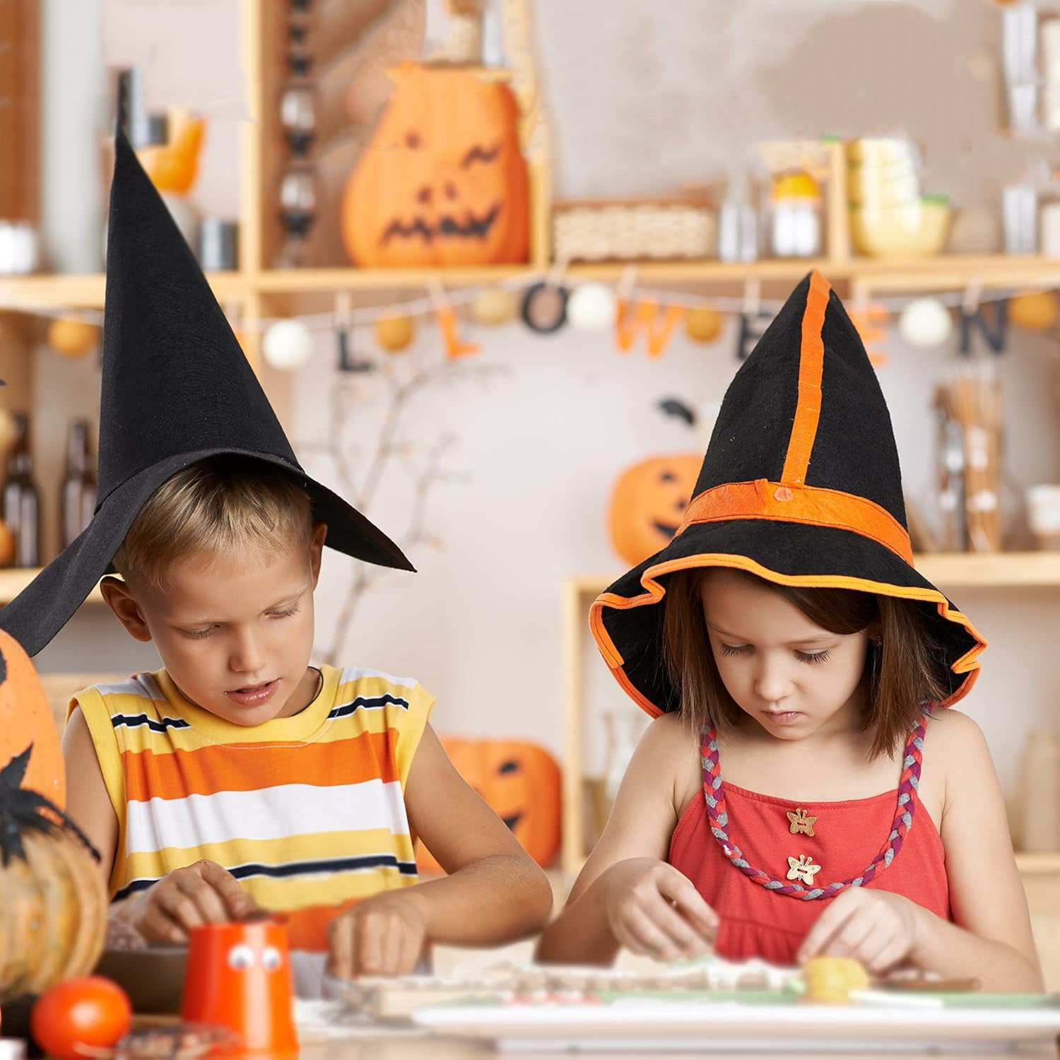 4E's Novelty 12 Pack Halloween Crafts for Kids, Goofy Candy Corn Magnet Foam Craft Kit