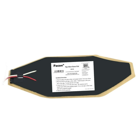 Facon 3"x 8" RV Elbow Pipe Heater Pad - 12V Tank Heater for 1-1/2" Pipes - Freeze Protection for RV/Camper/Trailer - Patent Certified