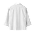 thumbnail image 4 of Fengactive Women's 3/4 Sleeve Jacket Lightweight Loose Spring Lapel Button Down Casual Cropped Cardigan Shirts, 4 of 7