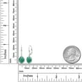 thumbnail image 3 of Gem Stone King 925 Sterling Silver Green Malachite Leverback Dangle Earrings for Women (5.00 Cttw, Gemstone Birthstone, Oval 9X7MM), 3 of 5