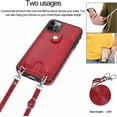 thumbnail image 3 of PU Leather Wallet Case for iPhone 13 Pro Max Removable Adjustable Crossbody Necklace Lanyard Shoulder Strap Case Cover with Card Holder,Detachable Anti-Lost Neck Strap Case 6.7",Red, 3 of 16