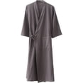 thumbnail image 1 of MOLUCI Men's Women's Cotton Linen Bathrobe Couples Japanese-Style Absorbent Quick-Drying Kimono Yukata Sauna Robe, 1 of 1