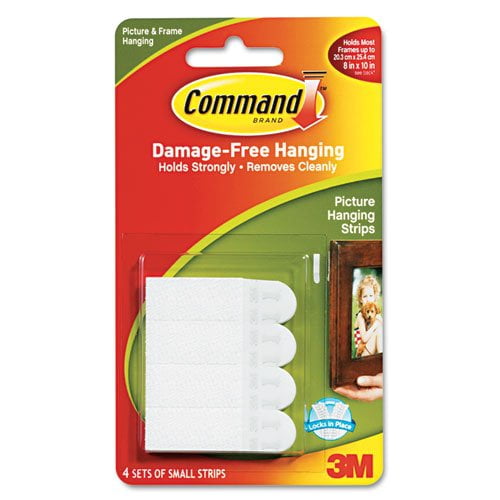 Command Small Picture Hanging Strips, White, 4Pairs (17202ES