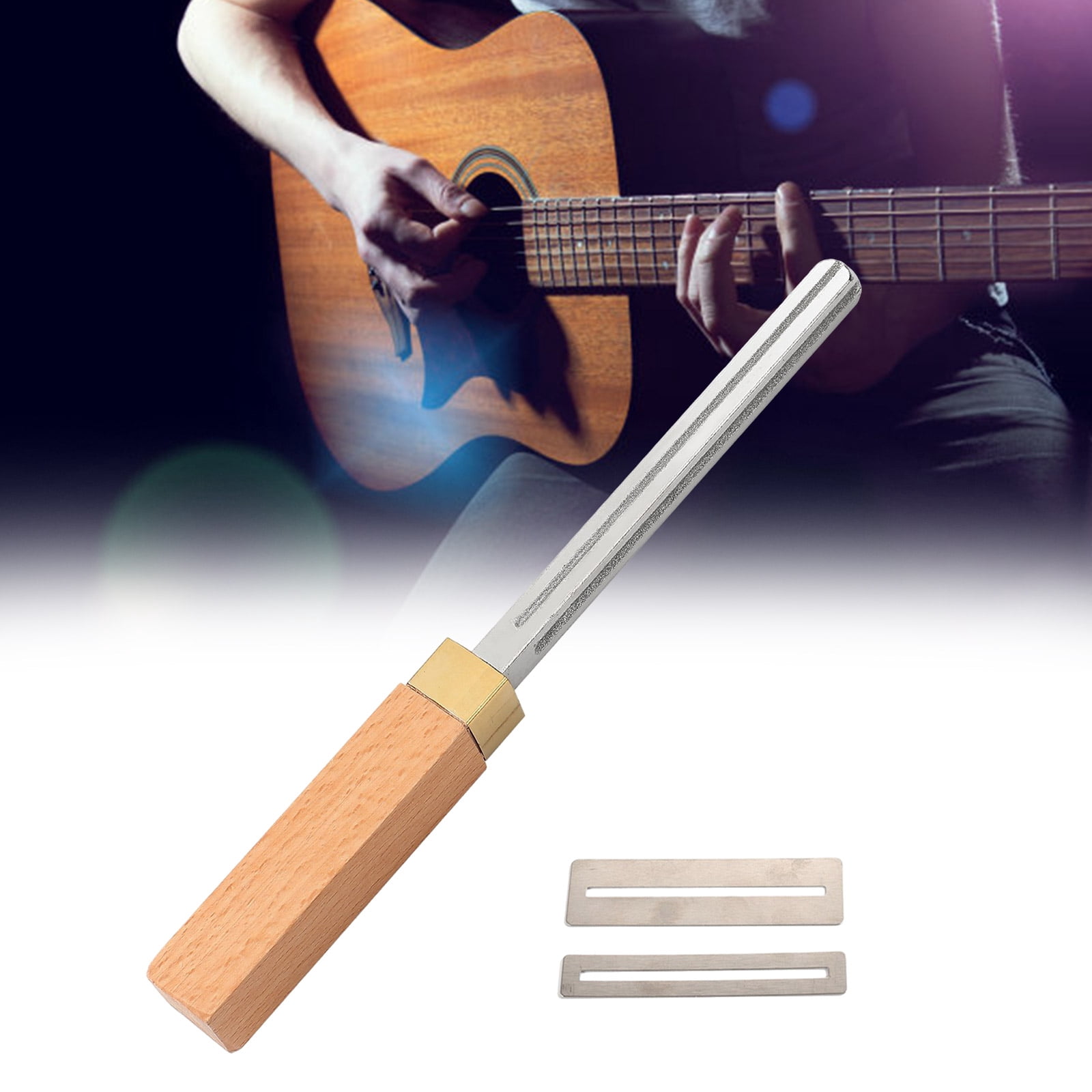 FEAMOS Guitar Fret Crowning File Fret Edges File with Fret Protector Side Repairing & Luthier Leveling Dressing Tool Enduring