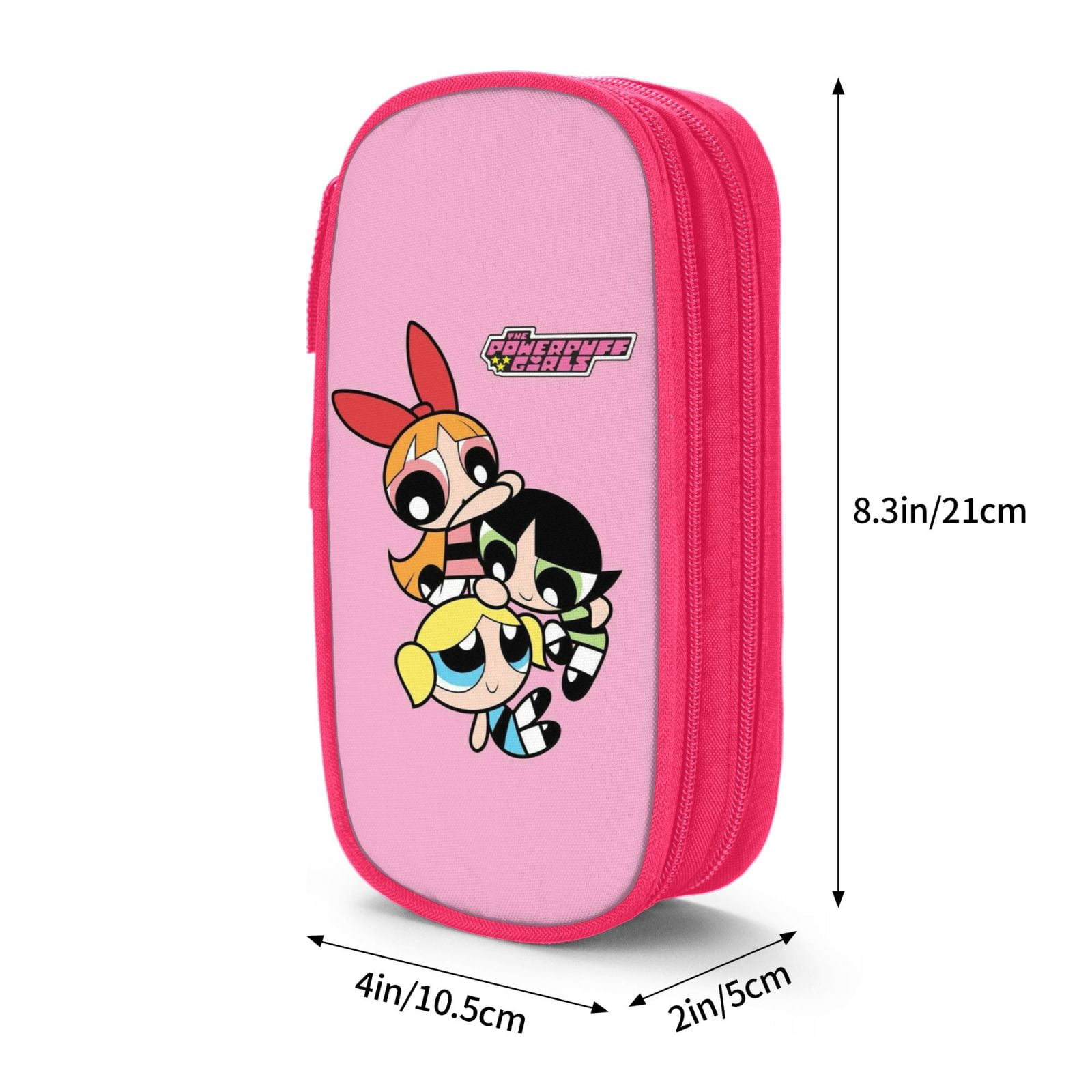 The Powerpuff Gi-rls Pencil Case Large Capacity Pencil Pouch Penbag Office Stationery Organizer Travel Makeup Bag Pink