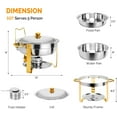 thumbnail image 3 of Ktaxon 2 Pack Chafing Dish for Buffet with Lid Holder, 5 Quart Stainless Steel Buffet Set, Round Chafers and Warmers Sets for Party, Catering, Wedding, Banquet, Graduation, 3 of 7
