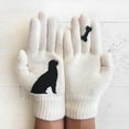 thumbnail image 4 of 1 par de mujeres de invierno de pantalla táctil Guantes de perro caliente de lana forrada de punto de puño elástico de mensajes de texto Guantes de dedo dividido engrosada Guantes de lana, 4 of 5