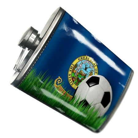 

NEONBLOND Flask Soccer Team Flag Idaho region America (USA)