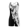 thumbnail image 4 of Sakmal Swim Rompers for Women 2025 Square Neck Racerback Sleeveless White Short Jumpsuits Floral Rompers, 4 of 4