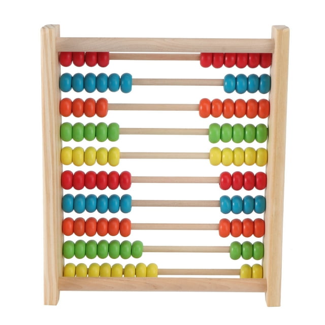 MasteelfCA 1pc Educational Toy Wooden Abacus Ten Gear Rack Abacus Classic Wooden Toy for Kids Children