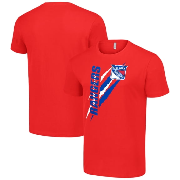 Men's Starter  Red New York Rangers Color Scratch T-Shirt