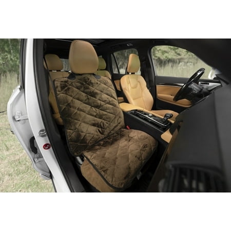 UPC: 0856150008782 | Plush Paws Luxury Velvet Waterproof Nonslip Scratchproof Bucket Car Seat Cover for Cars & SUVs Regular Chocolate