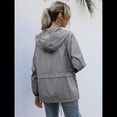 thumbnail image 4 of Impermeables para Mujer, Impermeables, Resistentes Al Viento, Ajustables, con Capucha y Bolsillos. Gris Oscuro M, 4 of 9