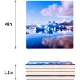 thumbnail image 3 of FMSHPON Icelandic Lake Winter Landscape Set of 6 Coaster for Drinks, Absorbent Ceramic Stone Coasters Cup Mat with Cork Base for Home Kitchen Room Coffee Table Bar Decor, 3 of 4