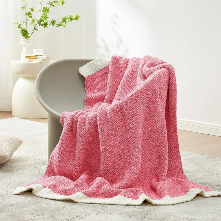 Hot Pink Throw Blanket For Couch Pink Blanket Super Soft Microfiber Blankets Warm Cozy Knit Fuzzy Plush Lightweight Throws For Sofa Living Room Hot Pink 50X60 Inches L1548 Walmart