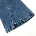 thumbnail image 5 of KIDSCOOL SPACE Girls Ribbed Waist Flared Denim Pants,,18M-14T Wide Age Ranges Bell-bottom Stretchy Slim Jeans,Light Blue,7-8 Years, 5 of 6