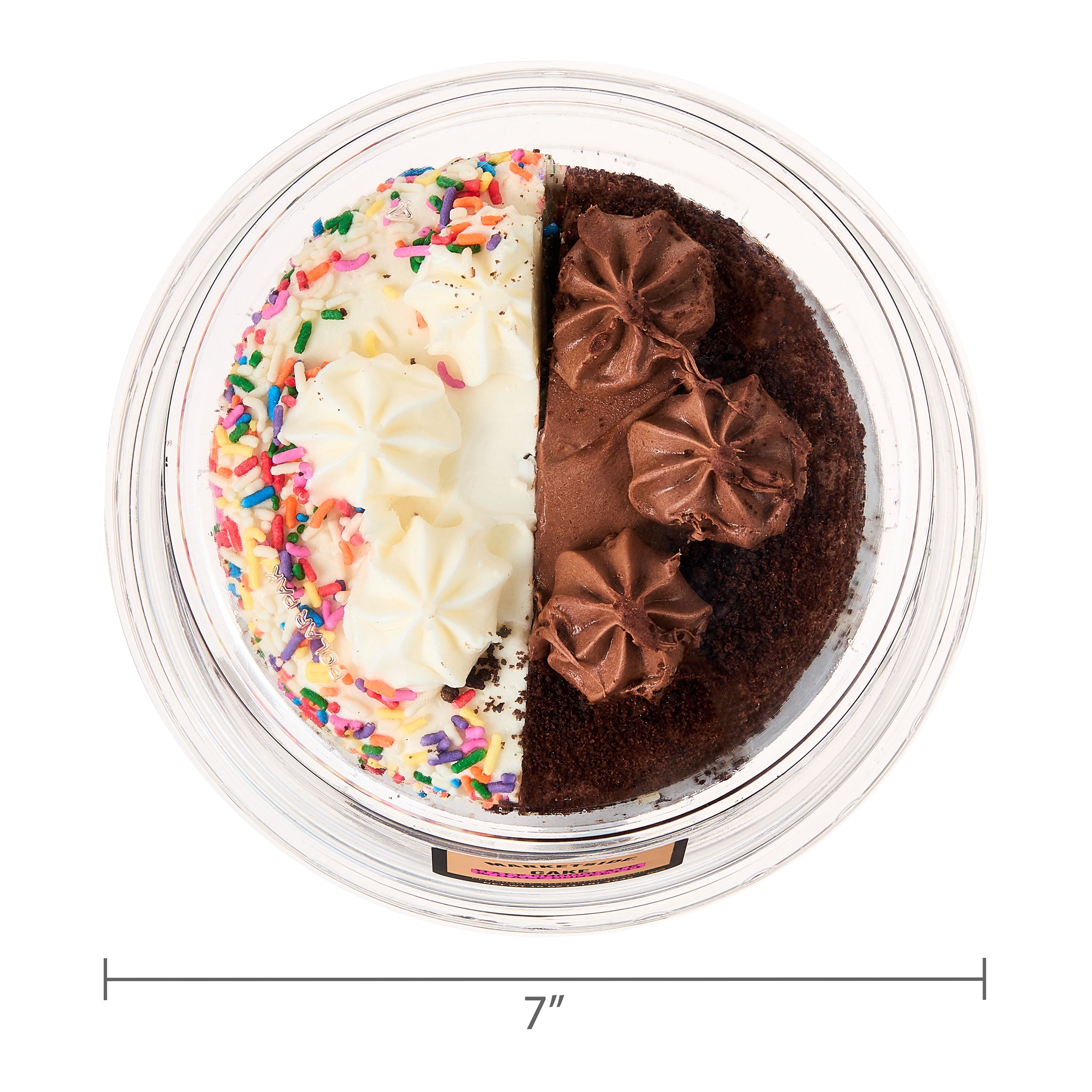 Marketside 5-Inch Half Chocolate & Half Confetti Cake, 16 oz (Refrigerated)
