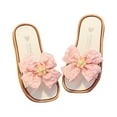 thumbnail image 3 of Summer Slippers for Toddler Girls 3-10Years Children Girls Summer Slip-on Open Toe Non-Slip Flat Shoes Solid Color Indoor Bathroom Home Teddy Bear Slippers, 3 of 5