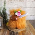 thumbnail image 2 of Highland Cow with Flowers, Brown Highland Cow Figurine, Scottish Tomte Decor, Nordic Home Decoration, Gift, 2 of 9