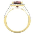 thumbnail image 3 of Dazzlingrock Collection 10X8mm Oval Garnet & Round White Diamond Halo Style Engagement Ring for Women (0.40 ctw, Color I-J, Clarity I2-I3) in 10K Yellow Gold, Size 8, 3 of 6