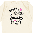 thumbnail image 4 of Inktastic Pretty Eyes and Chunky Thighs Pink Hearts Boys or Girls Long Sleeve Baby Bodysuit, 4 of 5
