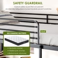 thumbnail image 6 of Leumius Triple Bunk Bed for 3 Kids/Teens,Bunk Bed Twin Over Twin Over Twin,Heavy Duty Metal Bed Frame with Guardrail and Ladder, No Box Spring Needed,Black, 6 of 10