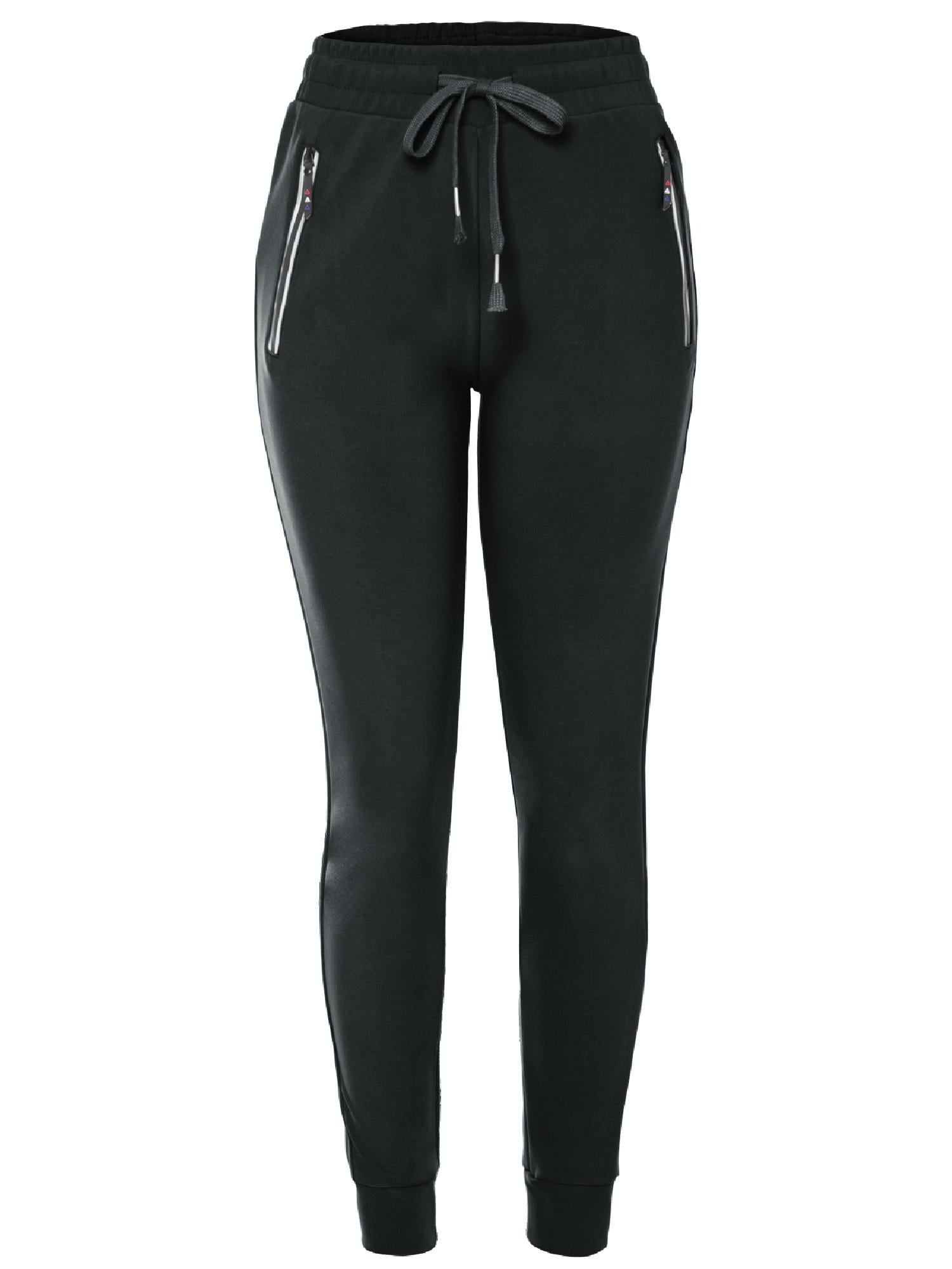 Made by Olivia Women's Lightweight Scuba Joggers with Zipper Pockets