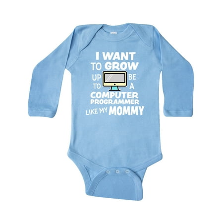 

Inktastic I Want To Grow up To Be a Computer Programmer Like My Mommy Gift Baby Boy or Baby Girl Long Sleeve Bodysuit