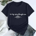 thumbnail image 2 of Delayuji Women's In My Printed T Shirt Cotton Round Neck Casual Short Sleeves Blue S Cotton Short Sleeve Shirts for Women, 2 of 4