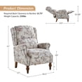 thumbnail image 4 of Manual Recliner Set of 2 Wingback Roll Arm Nailhead Wood Leg Bedroom Navy pattern, 4 of 7