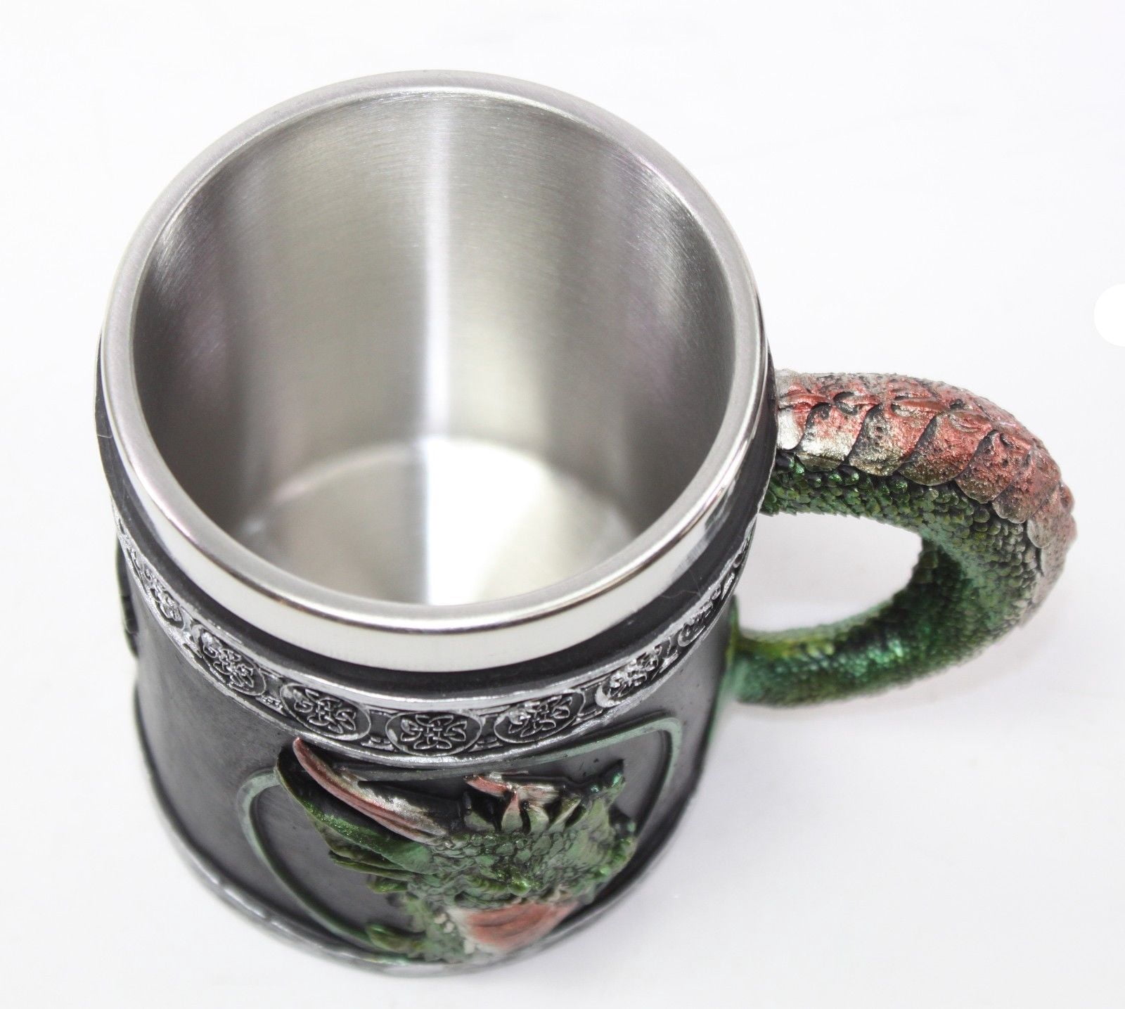 Green Royal Dragon Mug Serpent Handle Medieval Collectible Home Decor Gift G16592