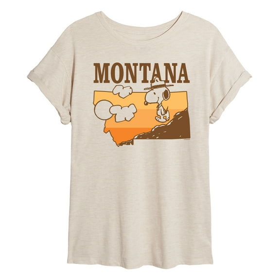 Peanuts - Snoopy Montana - Women's Oversized Graphic T-Shirt