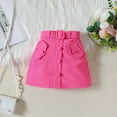 thumbnail image 6 of Odeerbi Kids Girls Skirt Outfits Summer Clothes Cotton Suspenders Ruffle Sleeve Tank Tops Buttons Skirt with Belt Fashion Two-piece Set 3-8 Years Pink, 6 of 6