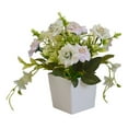 thumbnail image 1 of Artificial Potted Flower Lifelike Fake Cloth Flower Plastic Flowerpot Simulation Floral Decor  Red, 1 of 7