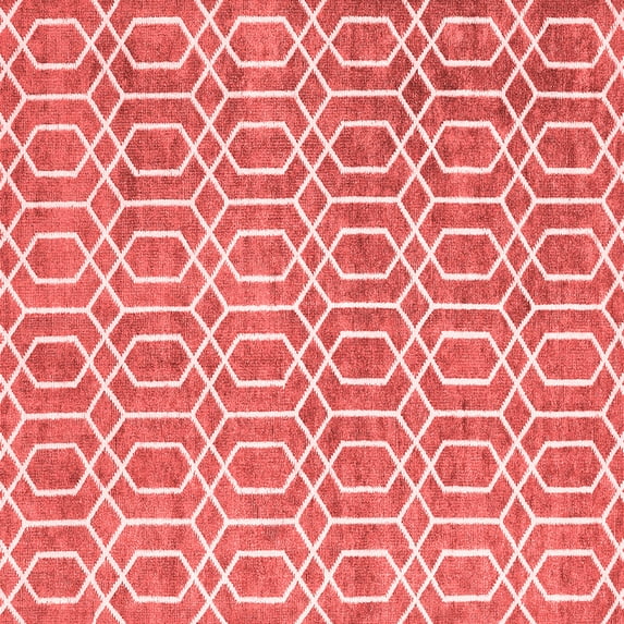 Ahgly Company Indoor Square Abstract Red Contemporary Area Rugs, 6' Square