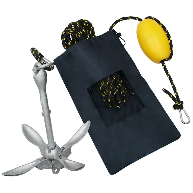 Obcursco Kayak Anchor, Marine Anchor Kit, 3.5 Pound Folding