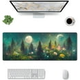 thumbnail image 2 of Psychedelicforest Moon Flower Landscape Mouse Pad XL Extended Mat, Non Slip Rubber Base Stitched Edge Gaming Pc Desktop Large Mice Pad 31.5 X 11.8 Inch, 2 of 7