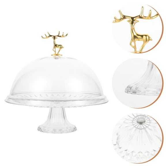 NIAIZEK Clear Cake Stand with Dome Lid, PET Material Cake Tray for Wedding, Party, and Dessert Display